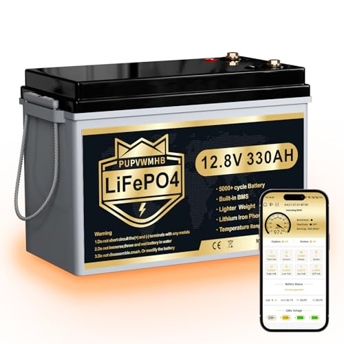 PUPVWMHB 12V 330Ah LiFePO4 Lithium Battery